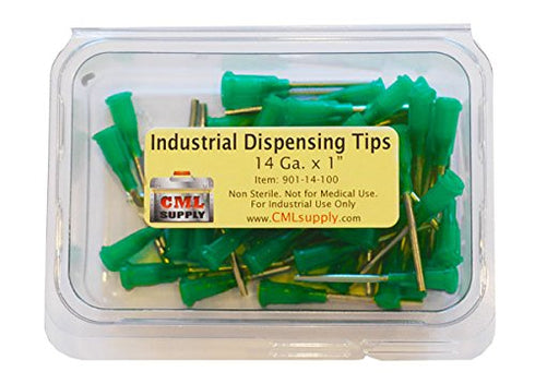 Blunt Tip Dispensing Fill Needle, 14ga x 1" Olive Green, Pack of 50