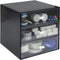 Desk Organizer with Drawer, Plastic Desk Storage Box for Office Stationery Supplies, Desktop Organizer (3 drawer, Black)
