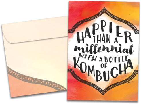 Tree-Free Greetings Birthday Cards, Artful Designs, 1 Card + Matching Envelopes, Made in USA, 100% Recycled Paper, 5"x7"