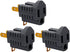 (3 Pack) 3-Prong to 2-Prong Adapter, Grounding Converter, Polarized 3 Pin to 2 Pin Power for Wall Outlets, Grey