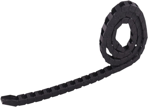 Machine Tool 7 x 7mm Semi Enclosed Type Plastic Towline Cable Carrier Drag Chain, Nested for CNC Machine Tools, Black