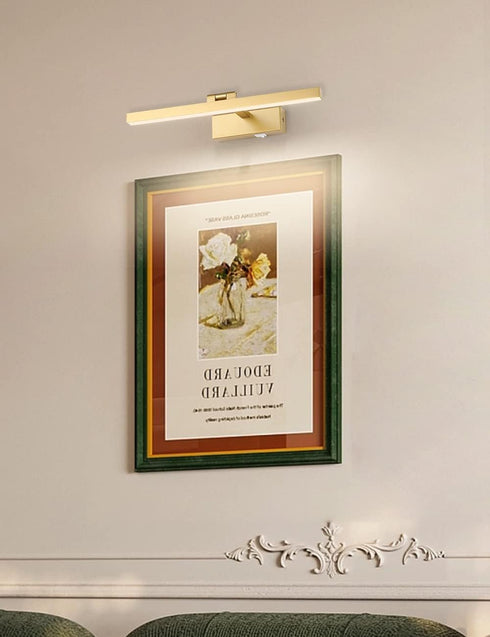Dimmable 15.75" Inches 3000k Joosenhouse Picture Light Battery Operated Wireless Picture Light with Timer Remote Gold