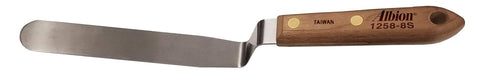 Albion Engineering Classic Offset Caulk Tooling Spatula, Stainless Steel, 1-1/4” Wide Tapered Tip x 6” Long Blade