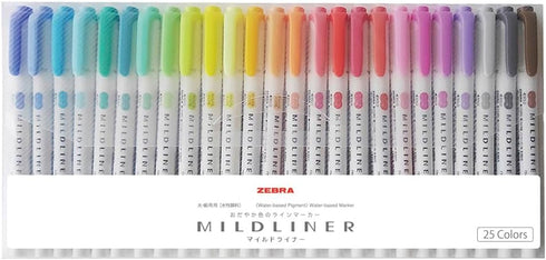 Zebra Mildliner WKT7-25C Highlighter Set of 25 Colors