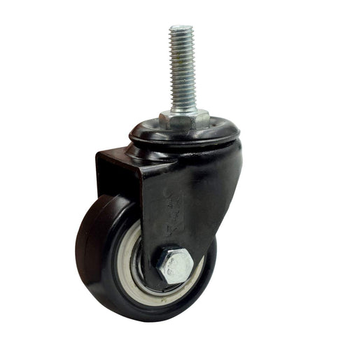 Hxchen 4Pcs 1.5 Inch Heavy Duty Caster Wheels Swivel Casters with M8 Threaded Stem, Black Rubber