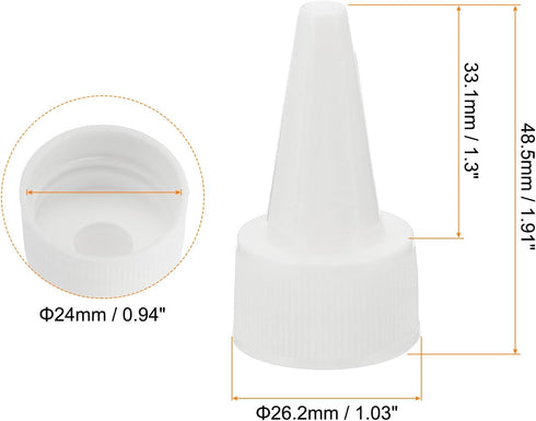 PATIKIL Twist Bottle Caps, 36Pcs 24/410 Squeeze Bottle Cap Replacement Caps for Glue Dispensing Bottles Dispensing Caps Paint Bottles, White by PATIKIL