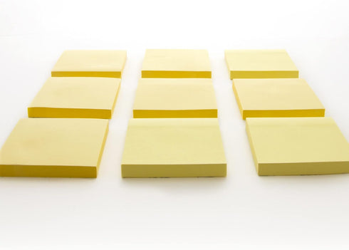 BAZIC Sticky Notes, 3x3 Canary Yellow Post Stickies, Colorful Adhesive Memo Pads, Recyclable (100 Sheets/Pack), 2-Packs.