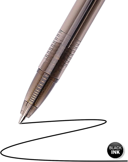 Black Pens Bulk, 60 Pack of Retractable Ballpoint Pens, Medium Point, Smooth Writing, No Smudge for School and Office