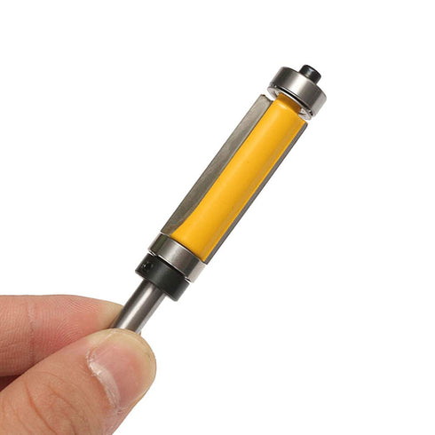 Mesee 2 Pieces Flush Trim Router Bit Set, 1/4 Inch Shank, Pattern Template Trimming Router Bits with Bearing Guide,