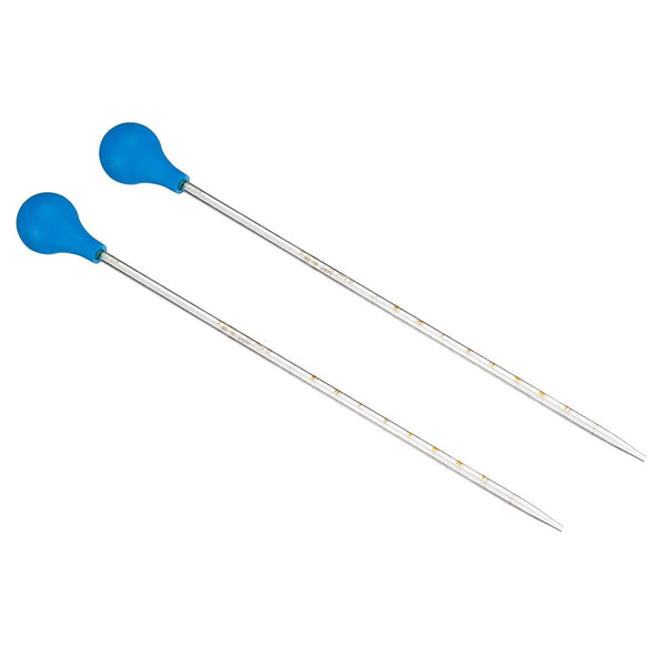 PATIKIL Graduated Dropper Pipettes Kit, 2pcs 0.1ml Borosilicate Glass Pipette with Rubber Cap
