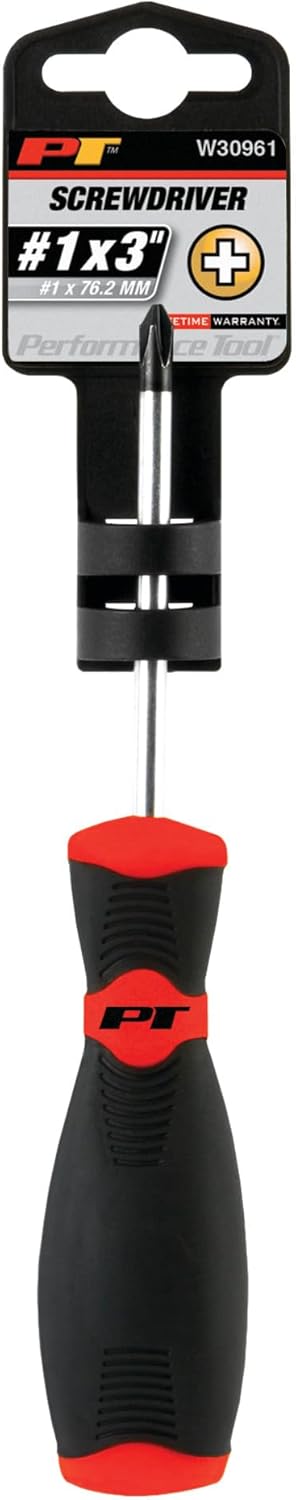 Performance Tool W30961 Phillips #1x3-Inch Screwdriver with Clear Handle by Performance Tool
