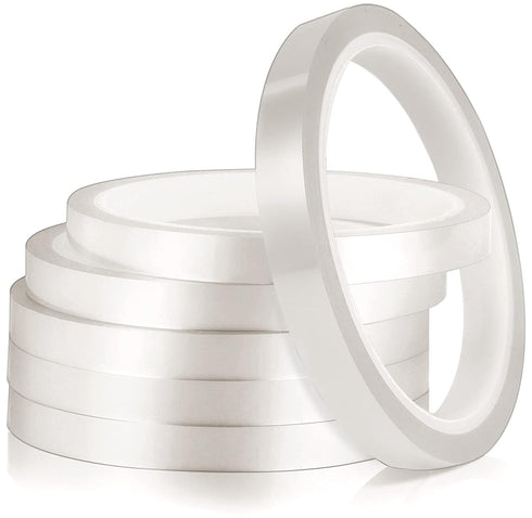 YGAOHF Clear Heat Tape for Sublimation, 6 Rolls Transparent High Temperature Heat Transfer Tape, 10 mm x 33 m (108 ft)