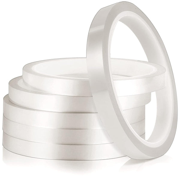 YGAOHF Clear Heat Tape for Sublimation, 6 Rolls Transparent High Temperature Heat Transfer Tape, 10 mm x 33 m (108 ft)