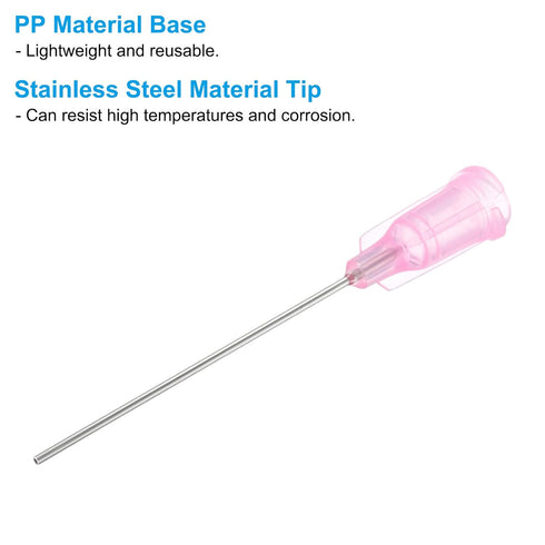 PATIKIL 25Pcs 20Ga x 1.5 Inch Dispensing Needle Tips, Stainless Steel and Plastic Glue Needle Tube Blunt Tips
