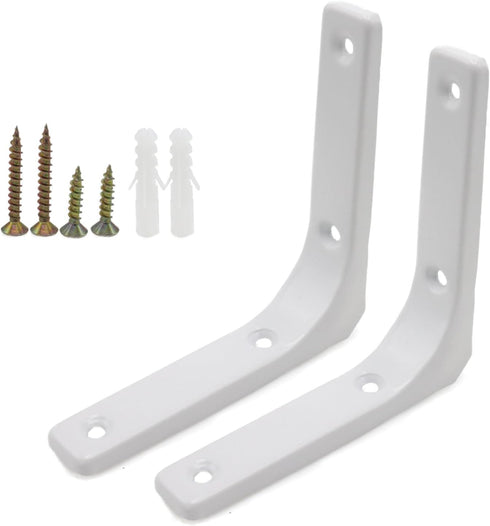 Joyangy 2 Pack Wall Shelf Support Bracket, 4 Inch White L Corner Wall