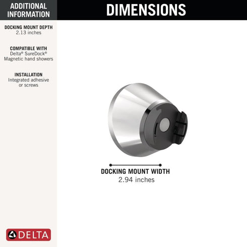 75200 Delta SureDock Chrome Magnetic Docking Mount, Chrome