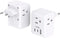 2 Pack European Travel Plug Adapter, One Beat International Power Adapter with 3 Outlets, 1 USBA, 2 USB C for Europe