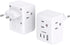 2 Pack European Travel Plug Adapter, One Beat International Power Adapter with 3 Outlets, 1 USBA, 2 USB C for Europe