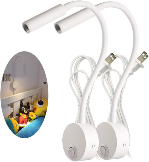 2 Pack Corded Wall Mount Lamp Reading Wall Light for Bed Easy