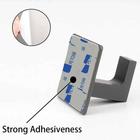 Bath Towel Hooks, 6 Pack Self Adhesive Square Coat Hooks, Heavy Duty Stainless Steel Wall Hooks for Bathroom