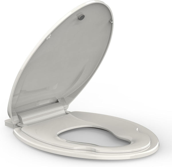 GarveeTech Elongated Toilet Seat with Built-in Toddler Seat for Easy Potty Training