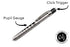 2 Pack EPL-935-2 EMI - Stainless Steel Diagnostic Pen Lights with Pupil Gauge and Click Trigger - Silver Medical