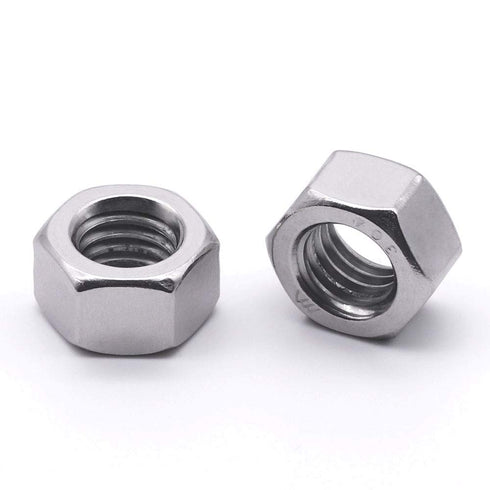 304 Stainless Steel 3/8-16 Finished Hex Nut, Bright Finish, Full Thread, ASME B18.2.2, 25 Pcs Hexagon Nut