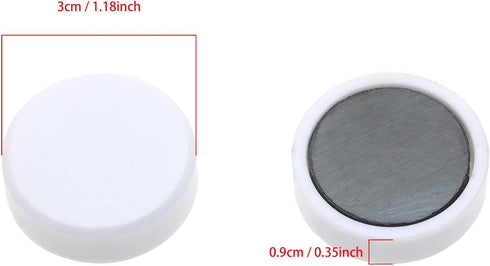 Tupalizy 10PCS Small Round Fridge Magnet, 3cm Locker Magnets for Whiteboard, Photos, School, Office Use