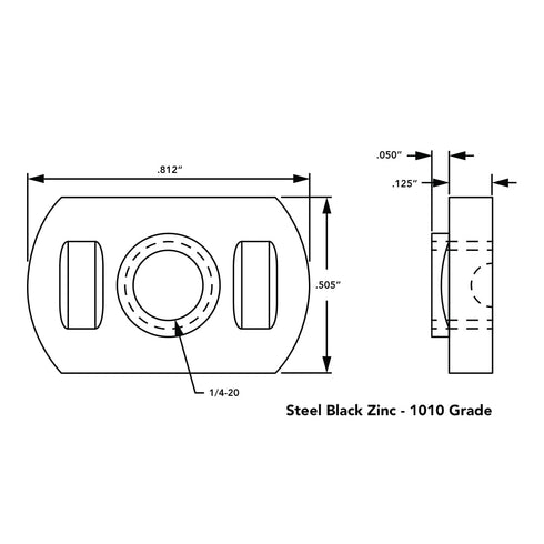8020, 3286, 15 Series Steel 1/4-20 Centered Slide in Economy T Nuts for 80/20 1.5" Aluminum Extrusions (25 Pack)