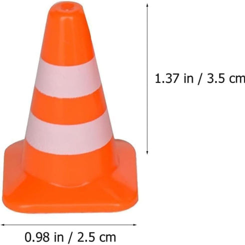 Essivox 14Pcs Set, Mini Traffic Cone Construction Safety Barriers, Road Block Cones, Model Props
