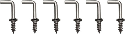 100 Pcs 1/2" Small L Shaped Screw in Right Angle Hooks, Square Bend Jewelry Hooks in Silver
