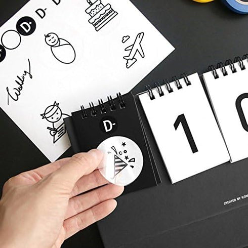 D-Day Perpetual Desk Calendar, D-Day Count Down Flip Calendar Desktop Easel Calendar, Spiral Bound Planner with