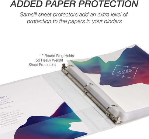 Samsill Economy 1 Inch 3 Ring Binder, Made in The USA, White, 12 Pack