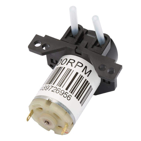 Peristaltic Pump, Dosing Pump DC 6V DIY Miniature Silent Liquid Pump, Self-Priming Pump (No plug-6V Right angle black)