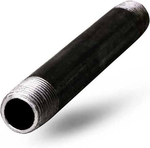 SupplyGiant 3/4 x 12 Inch Black Steel Pipe, Heavy Duty Industrial Malleable Iron for DIY Furniture