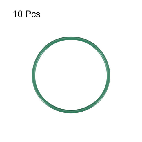 uxcell Fluorine Rubber O-Rings, Green, Pack of 10, 45mm OD 41mm ID 2mm Width FKM Seal Gasket for Plumbing Machinery