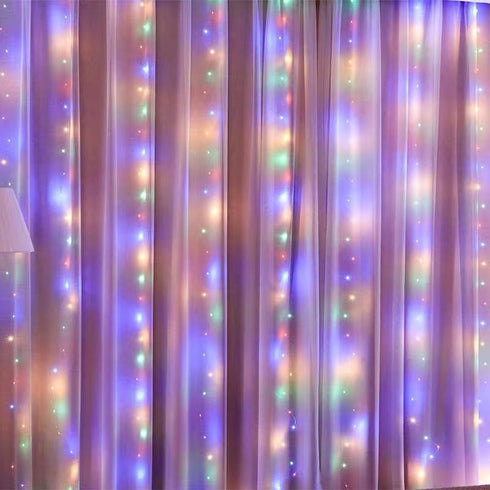 Generic 100 8 LED Colorful Curtain Light for Party/Wedding/Festival/Christmas,Window Blinking String Light