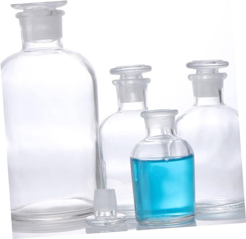 1pc Clear Reagent Bottle, Powder Container for Liquid Storage, Lab Vials, Small Apothecary Jars