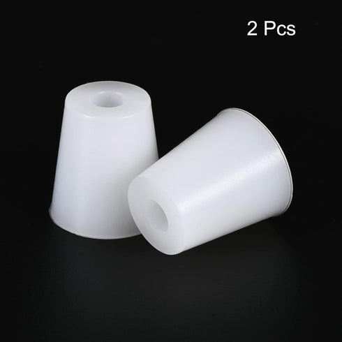 MECCANIXITY Silicone Rubber Tapered Plug 19mm to 25mm with Hole, White for Laboratory Use, 2 Pieces