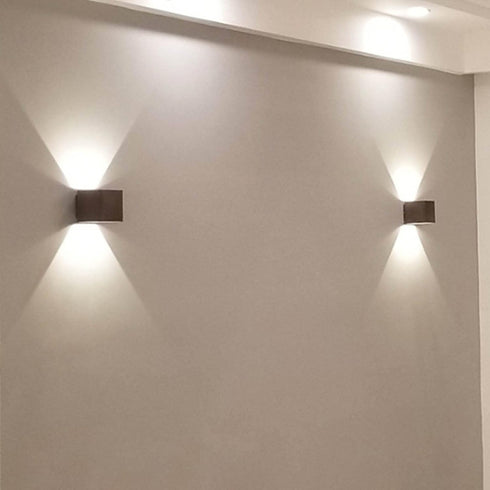 Gsycle LED Square up and Down Light, Up and Down Outdoor Wall Lights Fixture Aluminum Hardwired Square Modern Wall