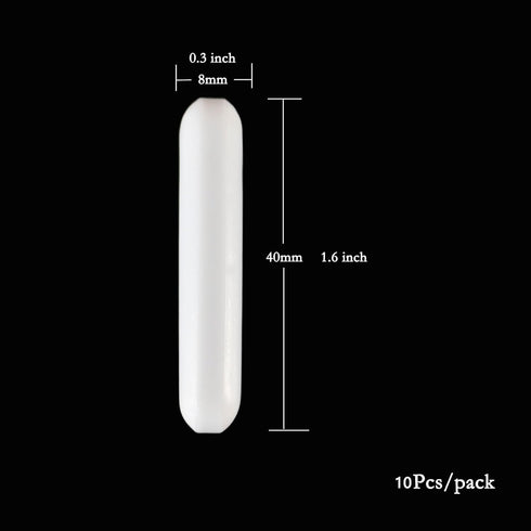 10Pcs PTFE Magnetic Stir Bar, 40mm/1.57 inch Magnetic Stirrer Mixer Stir Bar
