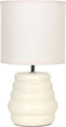 Simple Designs LT1168-CRM 12.68" Chic Glow Mini Stacked Ceramic Table Lamp, Monochromatic