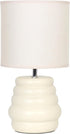 Simple Designs LT1168-CRM 12.68" Chic Glow Mini Stacked Ceramic Table Lamp, Monochromatic