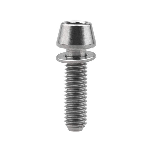 Titanium Ti Allen Hex Bolt M5x16 with Washer Screw for Bicycle Stem Parts Pack of 6 (Normal Titanium, M5x18mm)