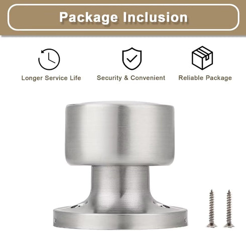 One Sided Dummy Door Knobs, 2 Pack Modern Interior Handle for Bifold Doors, Satin Nickel Keyless Door Knob