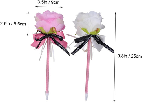 EXCEART 8 Pcs Stylus Pen Set - Artificial Peony Ornaments, Funny Ballpoint Pens, Creative Signature Pens, Office Bulk