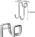 4 Pack Over Cabinet Drawer Double Hooks, Stainless Steel Narrow Door Hook for Kitchen, Bathroom, and Wardrobe Door
