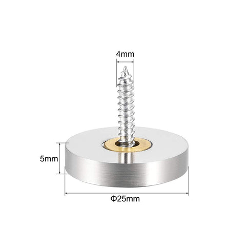 uxcell Mirror Screws Decorative Caps Cover Nails Brushed Stainless Steel 25mm 4pcs