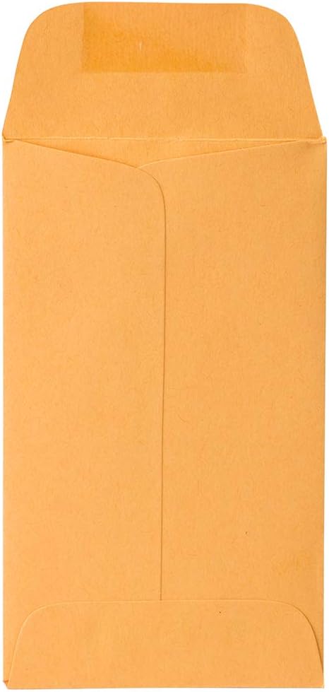 JAM PAPER #3 Coin Business Colored Envelopes - 2 1/2 x 4 1/4 - Brown Kraft Manila - 50/Pack by JAM Paper