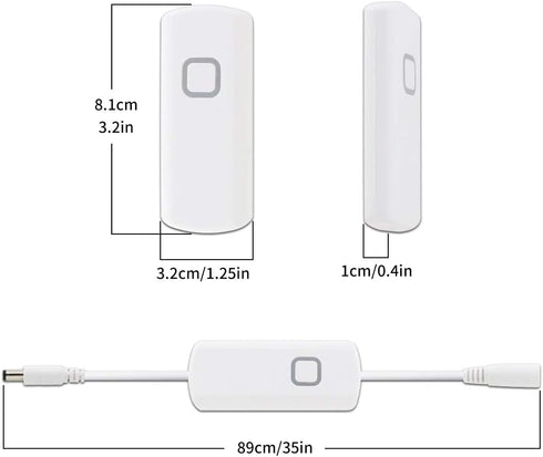 T907 Dimmer 12V Dimmer 1 Pack White Switch for Led Strip Lights Adjust Brightness Led Controller with Memory Function